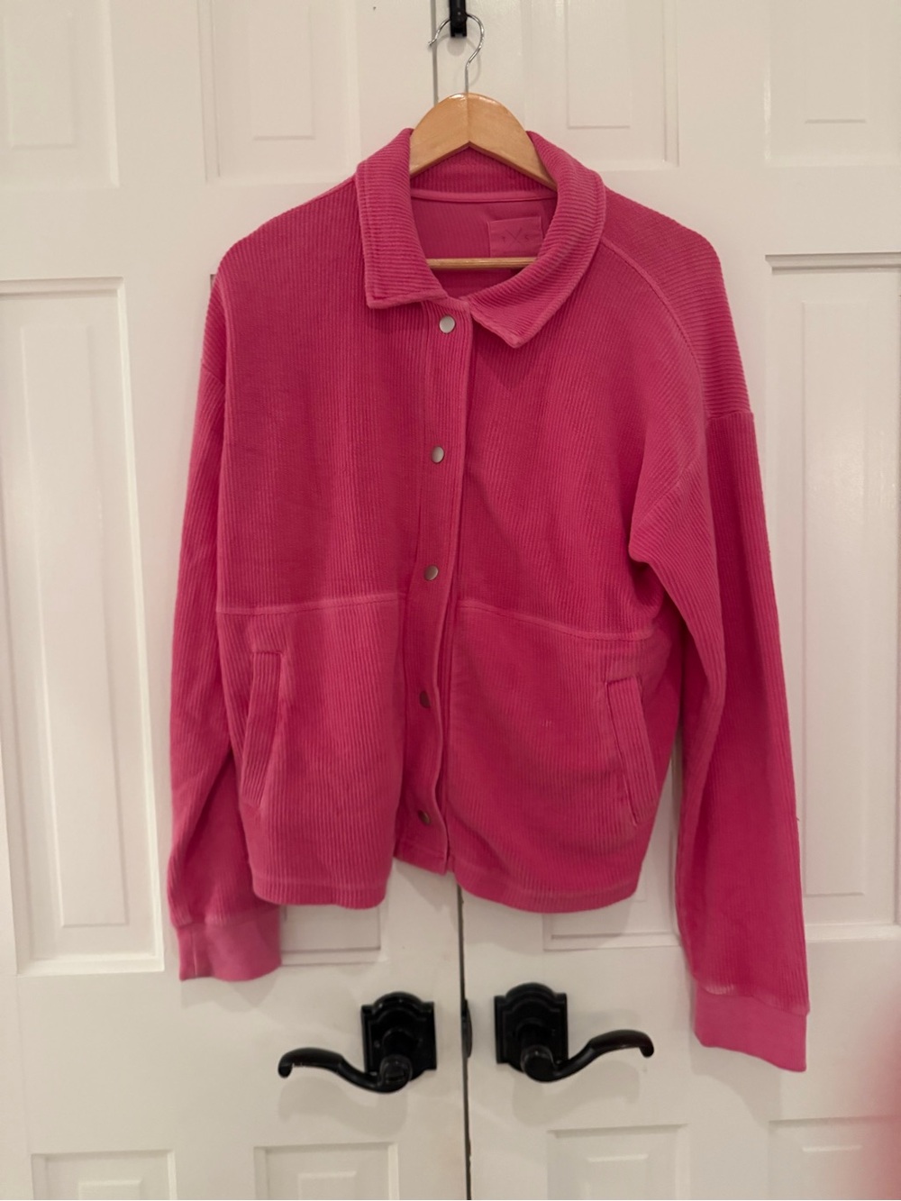 Women’s Pink Corduroy Button-Up Jacket